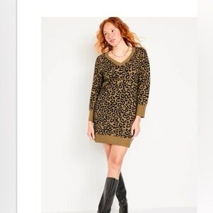Old Navy SoSoft Printed Mini Sweater Dress